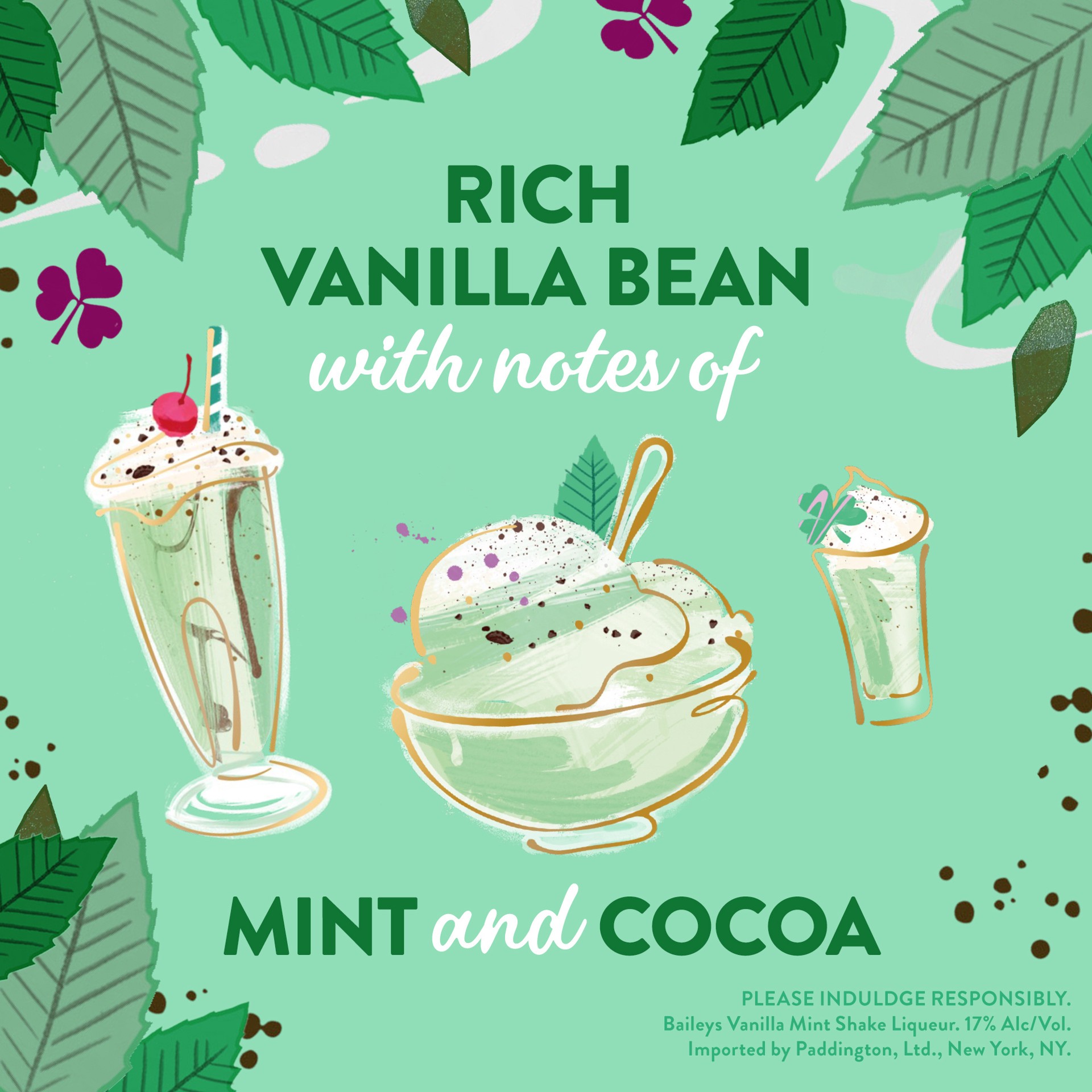 slide 3 of 8, Bailey's Baileys Vanilla Mint Shake Limited Edition Cream Liqueur Bottle, 750 ml