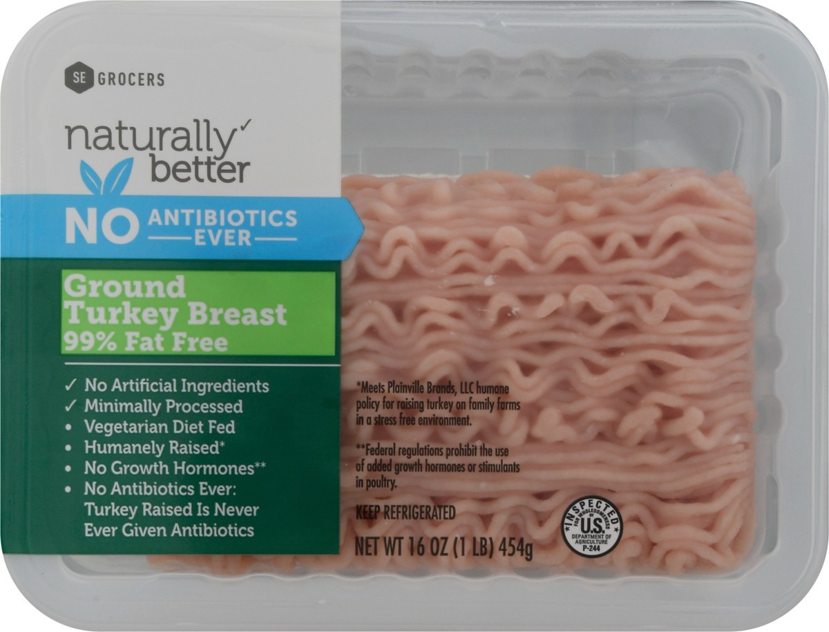 slide 7 of 13, SE Grocers Naturally Better Ground Tky Breast, 16 oz