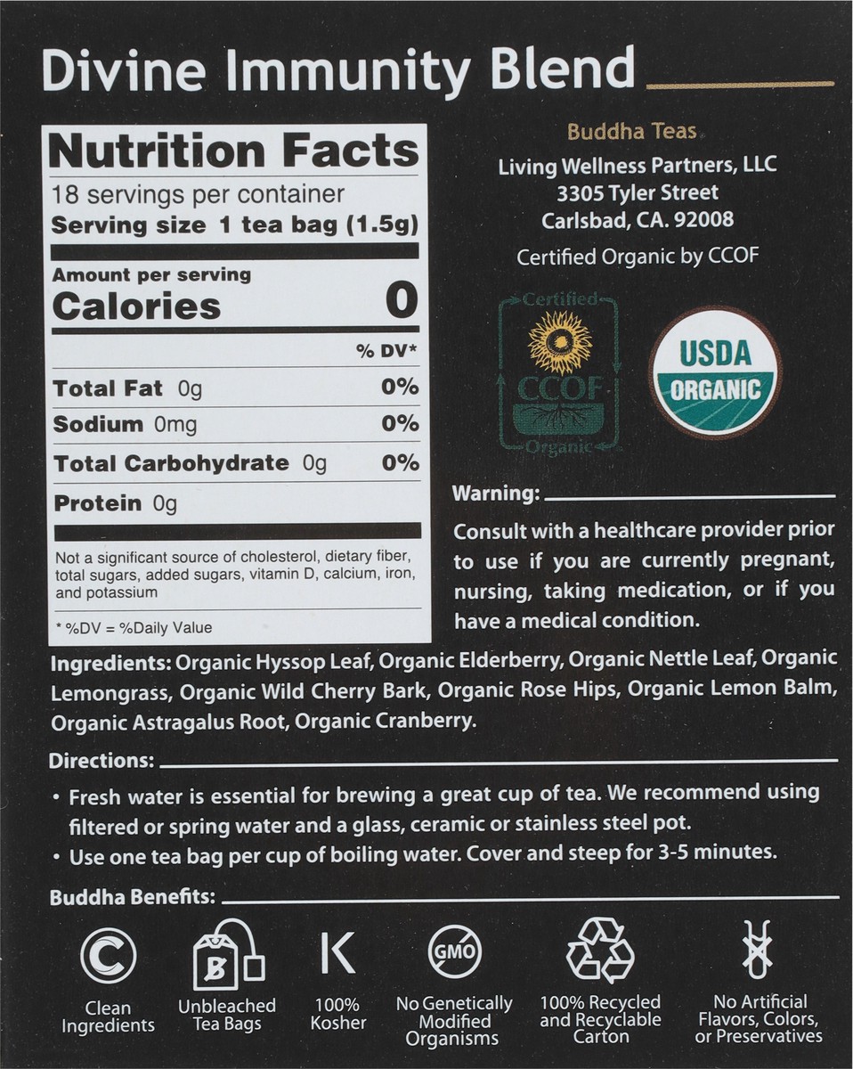 slide 3 of 9, Buddha Teas Immunity Divine Blend Tea- 18 ct, 18 ct