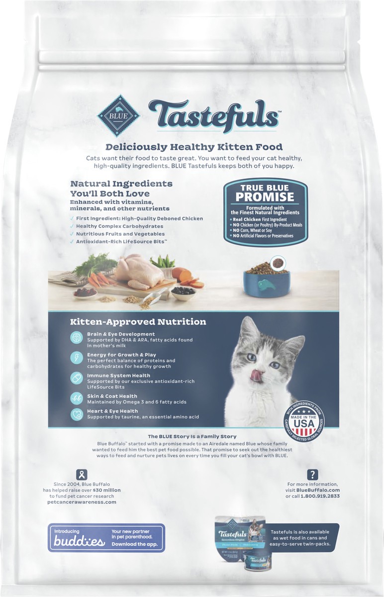 slide 2 of 6, Blue Buffalo Tastefuls Natural Dry Kitten Food, Chicken, 3 lb