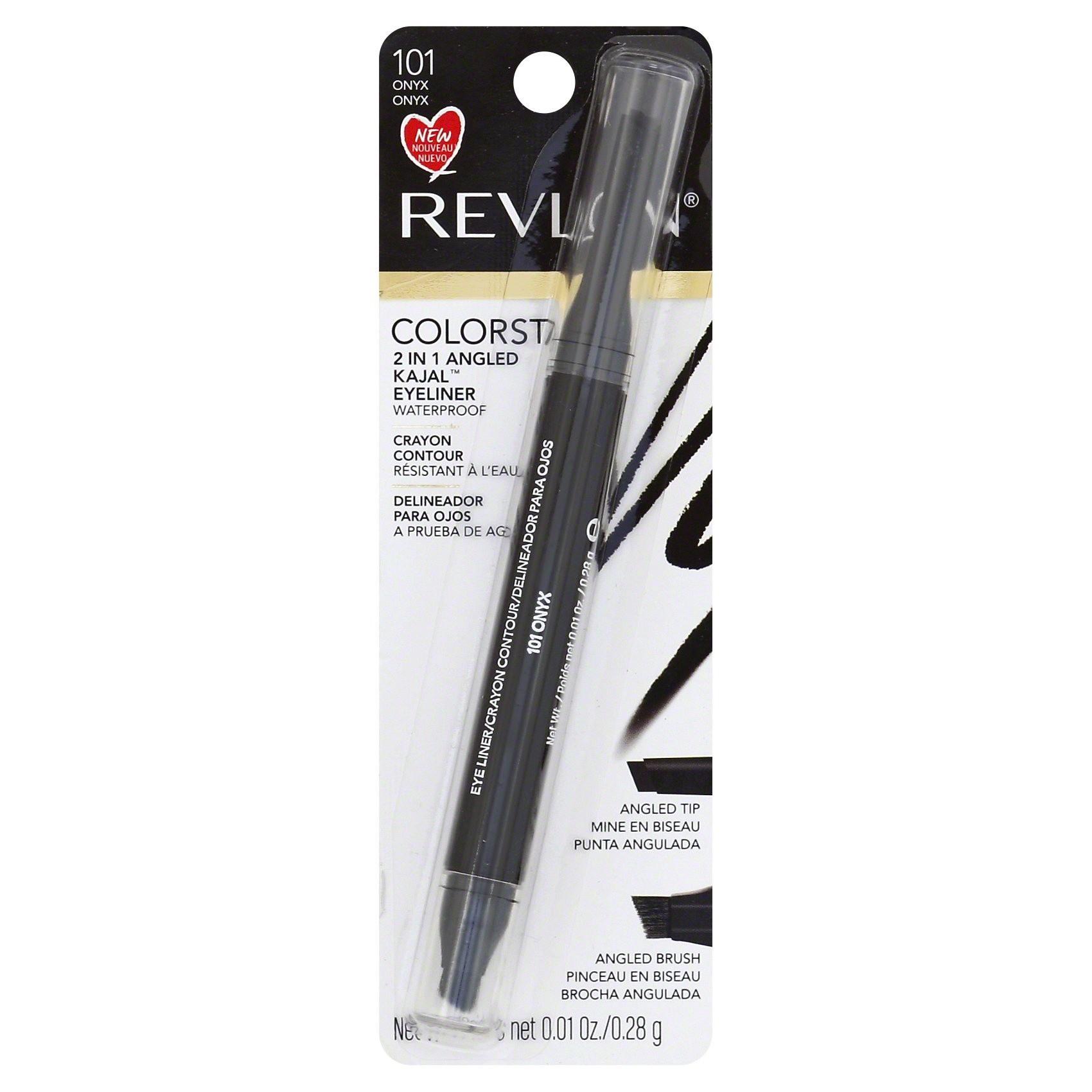 slide 1 of 1, Revlon ColorStay 2-in-1 Angled Eyeliner - Onyx, 1 ct