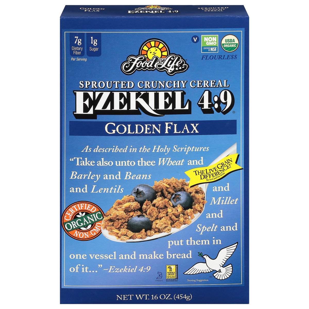 slide 1 of 1, Food for Life Fd4Life Ezekiel Goldn Flax, 16 oz