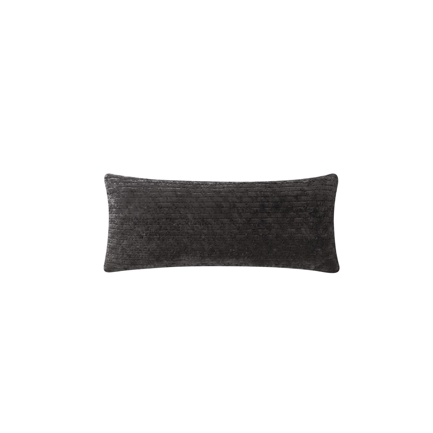 slide 1 of 2, Truly Soft Btc Faux Rabbit Embossed Body Pillow, 20x48, Black, 1 ct