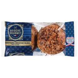 Brioche Gourmet Pre-Sliced Everything Brioche Buns 4 ea