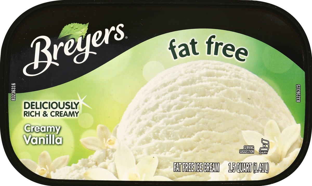 slide 2 of 6, Breyer's Fat Free Vanilla Ice Cream, 1.5 qt