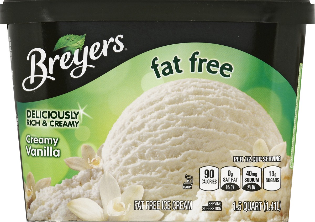 slide 6 of 6, Breyer's Fat Free Vanilla Ice Cream, 1.5 qt