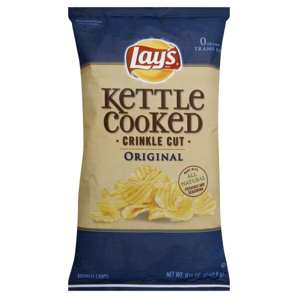 slide 1 of 1, Lay's Chips Kettle Cooked Crinkle Cut Original, 8.5 oz