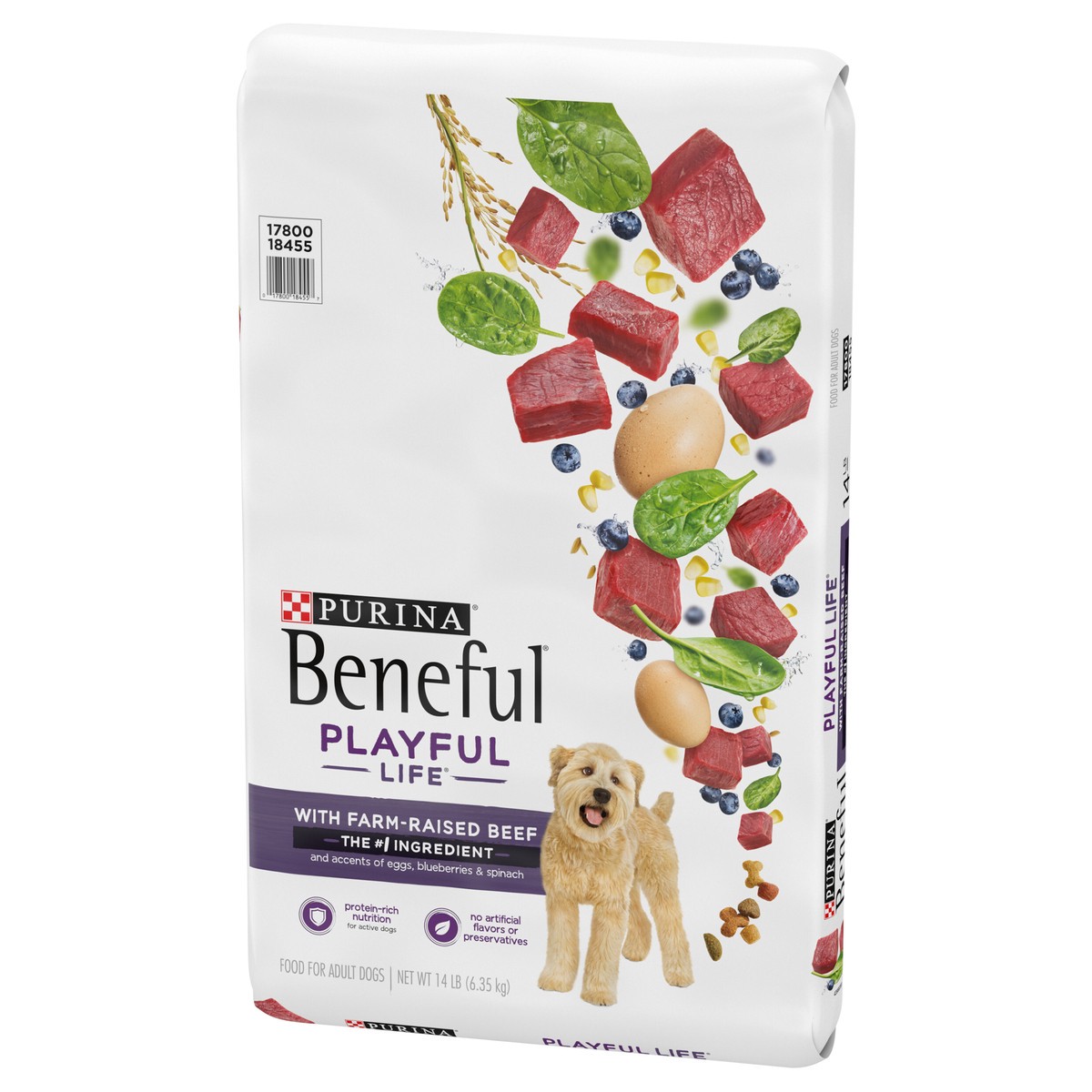 slide 5 of 9, Beneful Purina Beneful Playful Life With Farm-Raised Beef Dry Dog Food, 14 lb