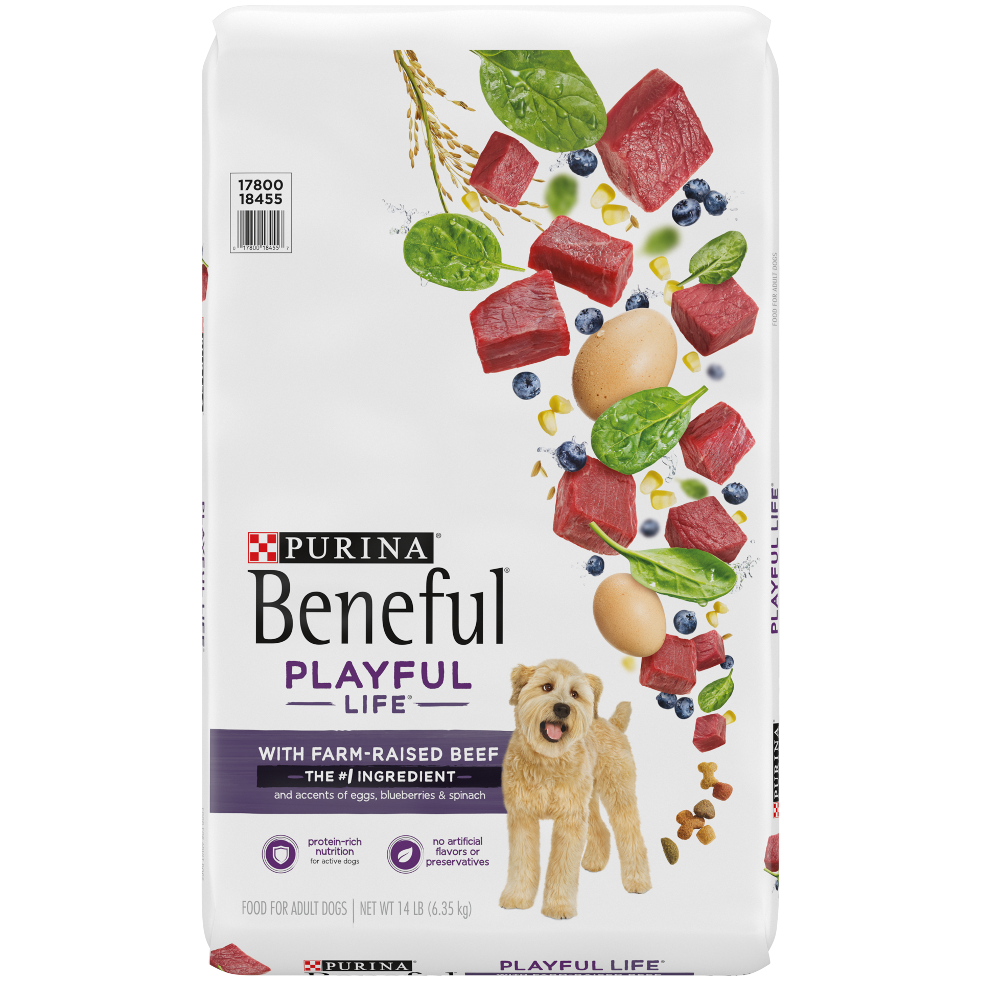 slide 1 of 9, Beneful Purina Beneful Playful Life With Farm-Raised Beef Dry Dog Food, 14 lb