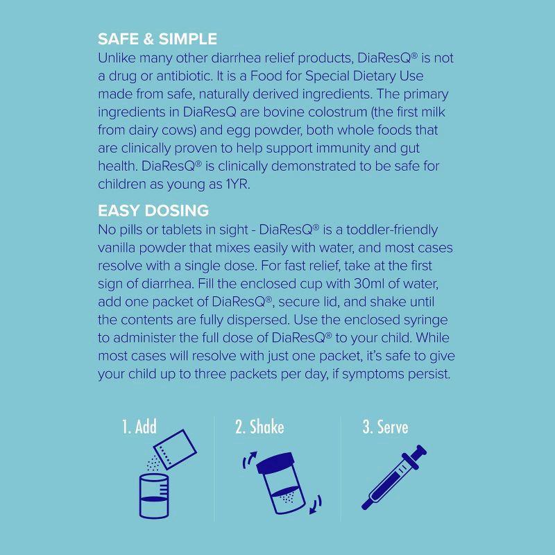 slide 4 of 6, DiaResQ Toddler's Diarrhea Relief Vanilla, 3 ct; 0.25 oz