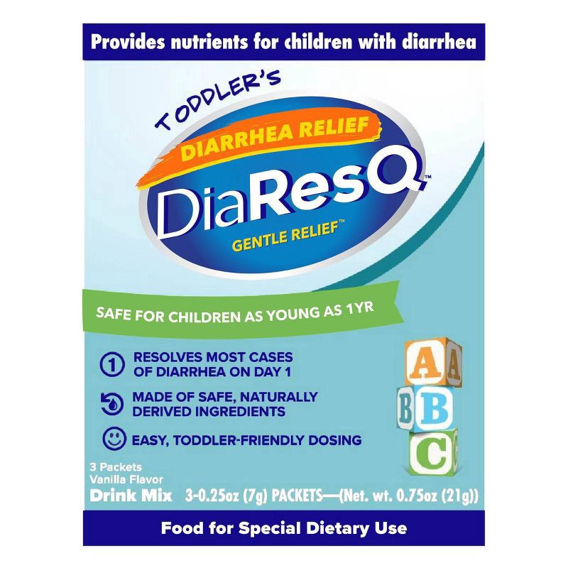 slide 1 of 6, DiaResQ Toddler's Diarrhea Relief Vanilla, 3 ct; 0.25 oz