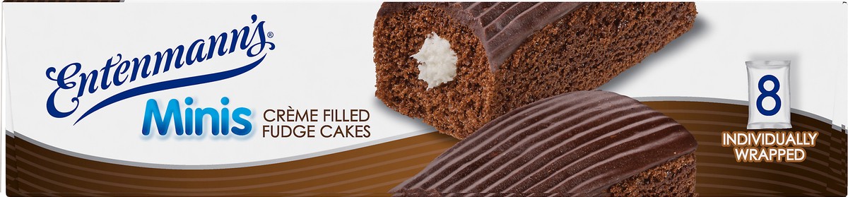 slide 4 of 9, Entenmann's Minis Crème Filled Fudge Cakes, 8 Individually Wrapped Snack Cakes, 13.8 oz, 8 ct