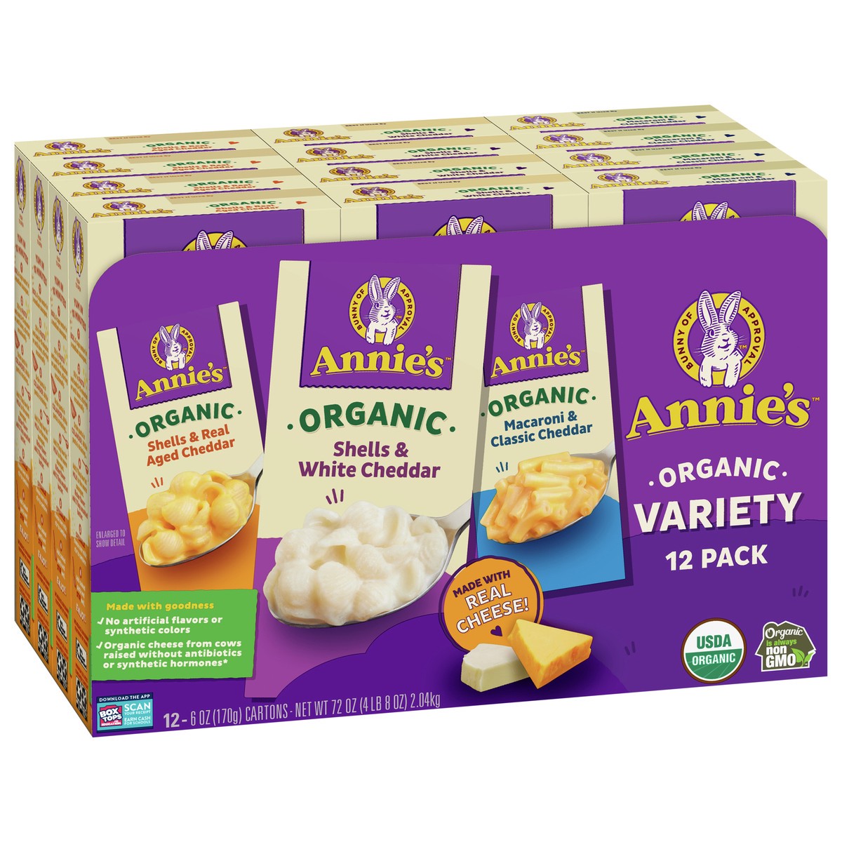 Annie's White Cheddar Shells Macaroni & Cheese Dinner with Organic Pasta, 6  OZ (Pack of 12)