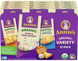 Annie's Organic Pasta and Cheese Variety Pack, Made with Real Cheese, 12 Ct, 72 oz