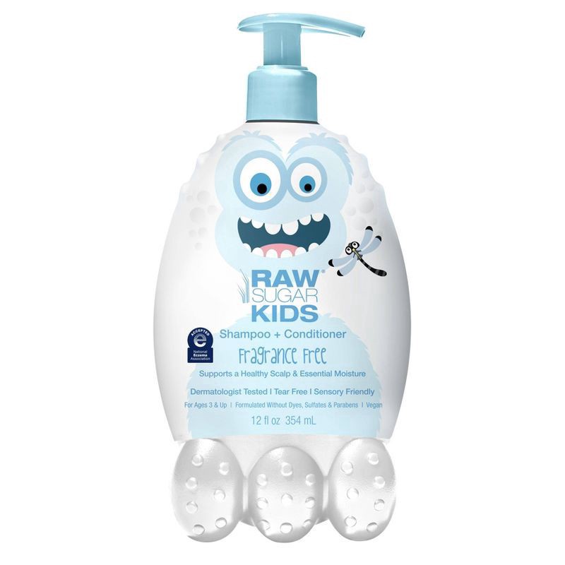 slide 1 of 8, Raw Sugar Kids Shampoo & Condition - Fragrance Free, 12 fl oz