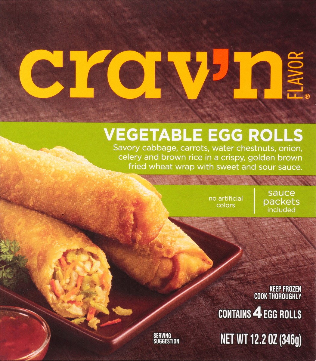 slide 1 of 9, Crav'n Flavor Vegetable Egg Rolls 4 ea, 4 ct