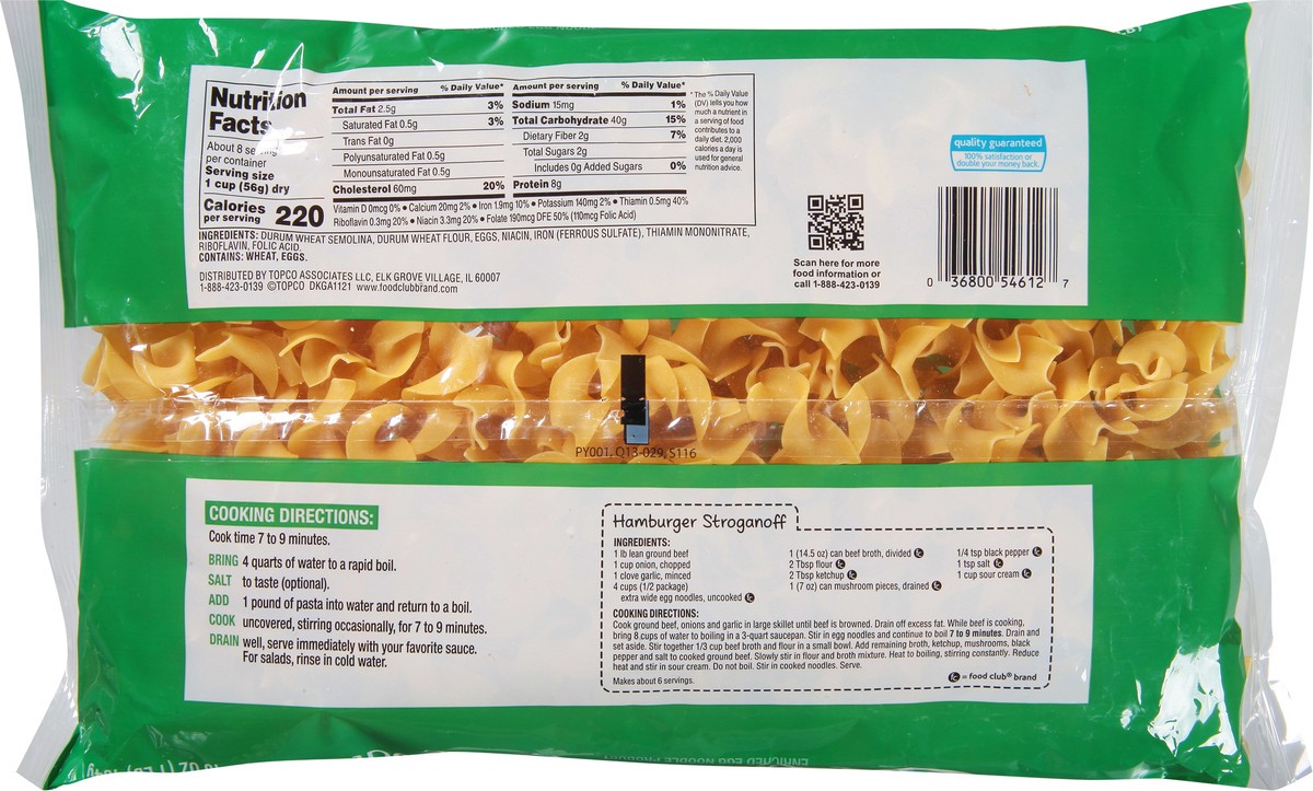 slide 6 of 16, Food Club Extra Wide Egg Noodles 16 oz, 16 oz