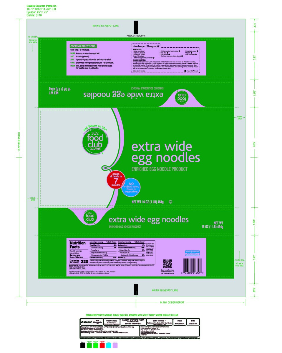 slide 15 of 16, Food Club Extra Wide Egg Noodles 16 oz, 16 oz