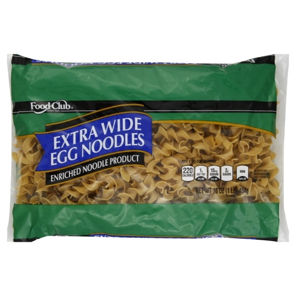 slide 1 of 1, Food Club Enriched Egg Noodle Product, Extra Wide Egg Noodles, 16 oz