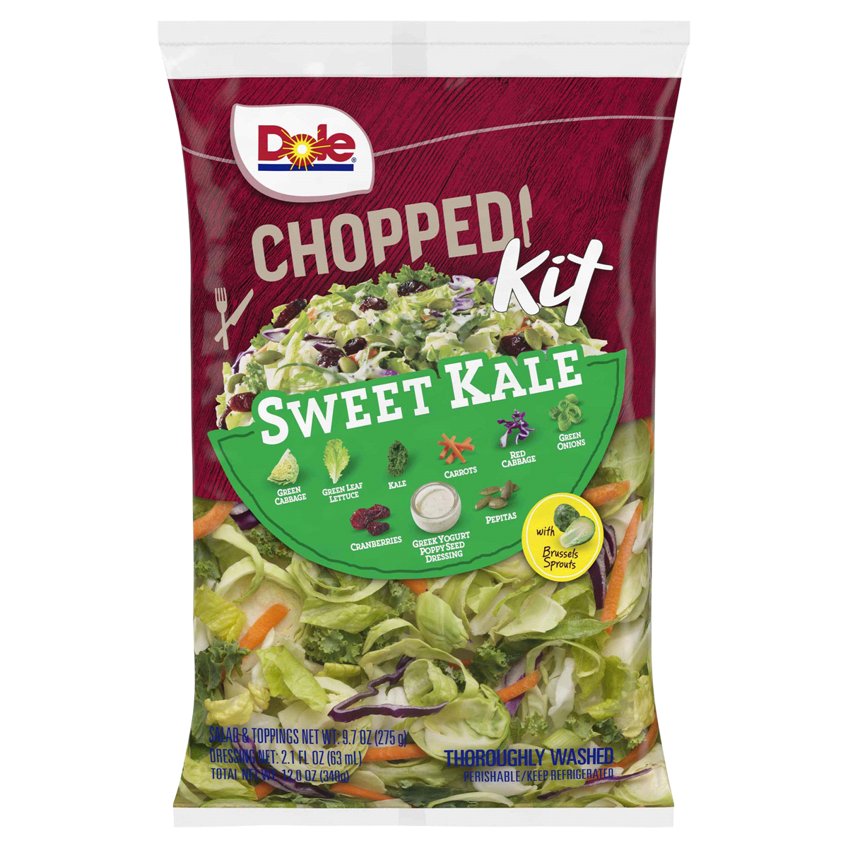 slide 1 of 1, Dole Premium Sweet Kale Salad Kit, 12 oz