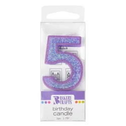 Bakery Crafts Glitter Purple 5 Candle