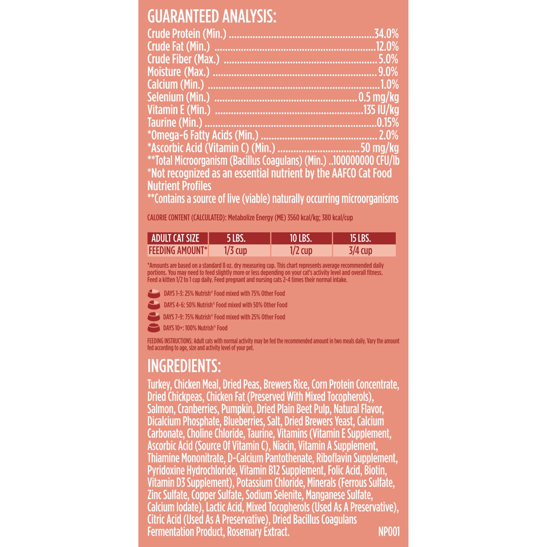 slide 3 of 9, Rachael Ray Nutrish Inner Health Turkey, Chickpeas & Salmon Recipe Dry Cat Food, 3 lb. Bag, 3 lb