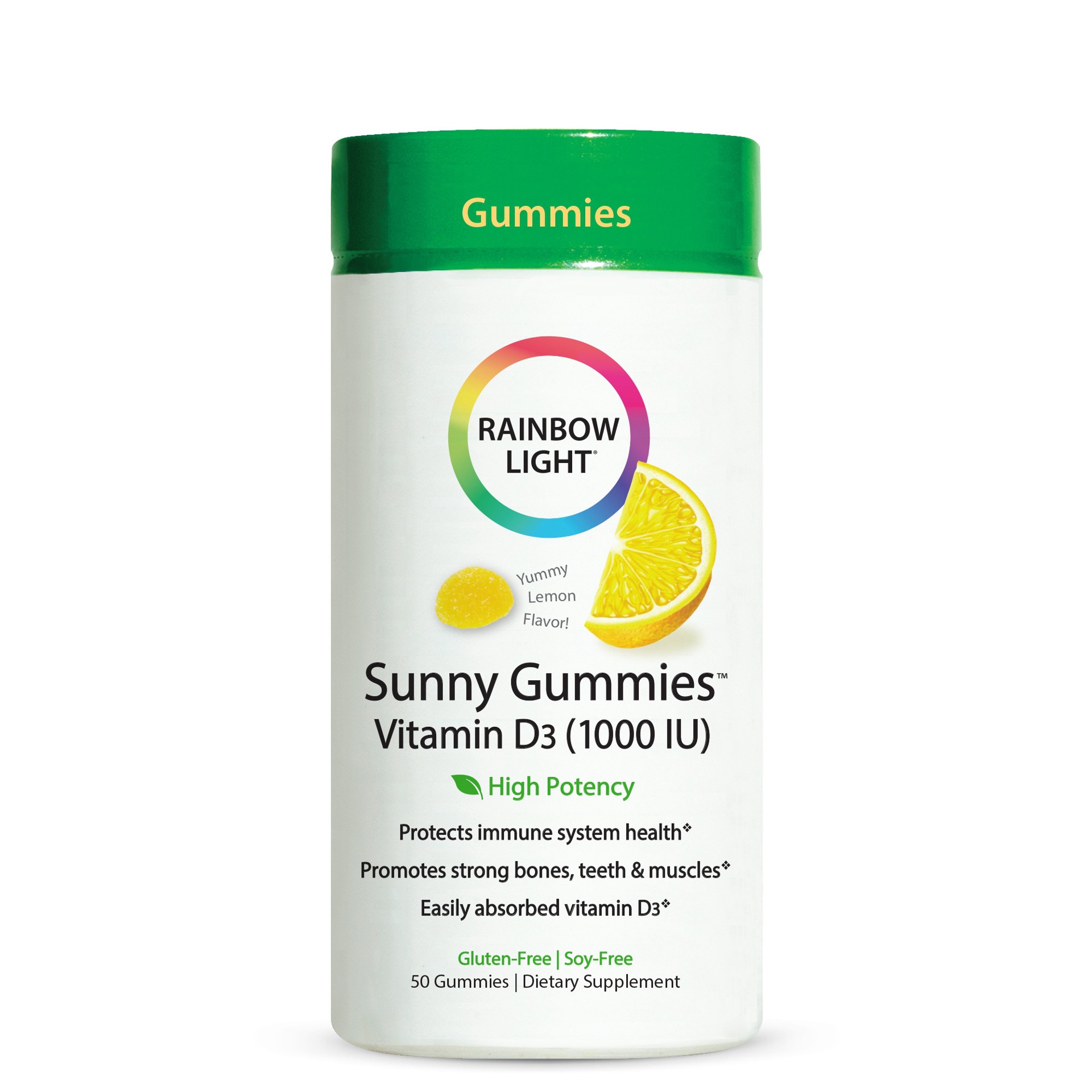 slide 1 of 5, Rainbow Light Sunny Gummies Vitamin D3 Supplement, 50 Count, 1 Bottle, 50 ct