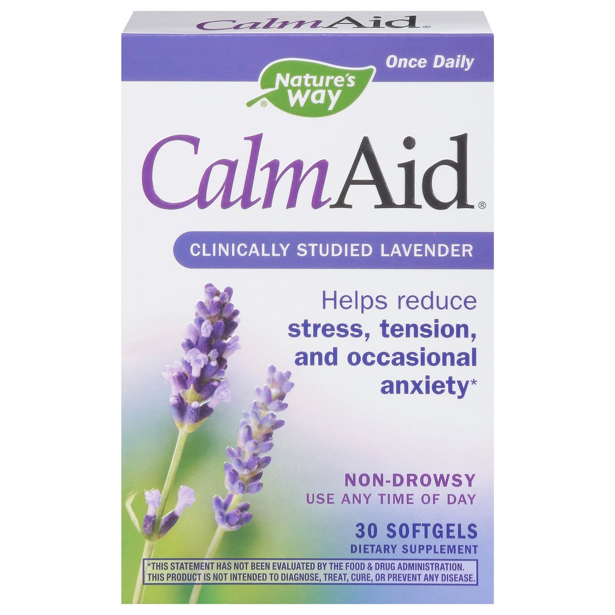 slide 1 of 1, Nature's Way Clinically Studied Lavender Non-Drowsy Calm Aid 30 Softgels, 30 ct