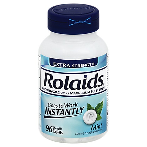 slide 1 of 1, Rolaids Extra Strength Tablets Mint Bottle, 96 ct