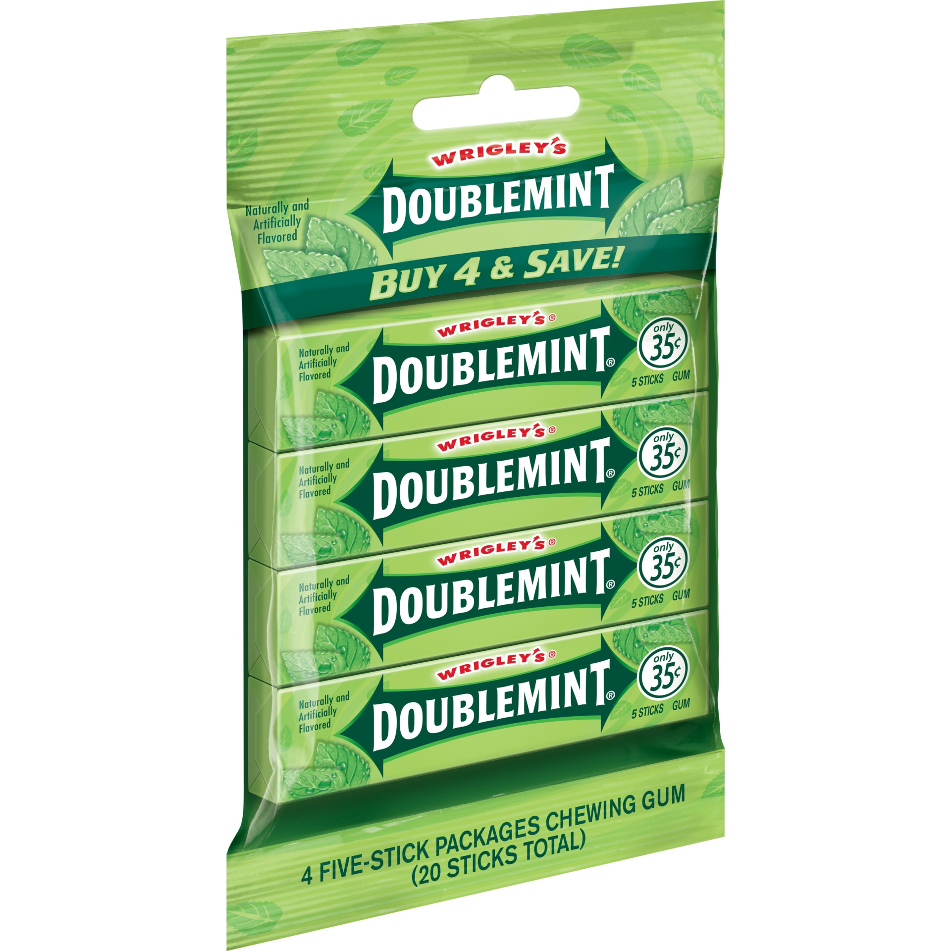 slide 1 of 1, Doublemint Wrigley's Doublemint Gum, 20 pc