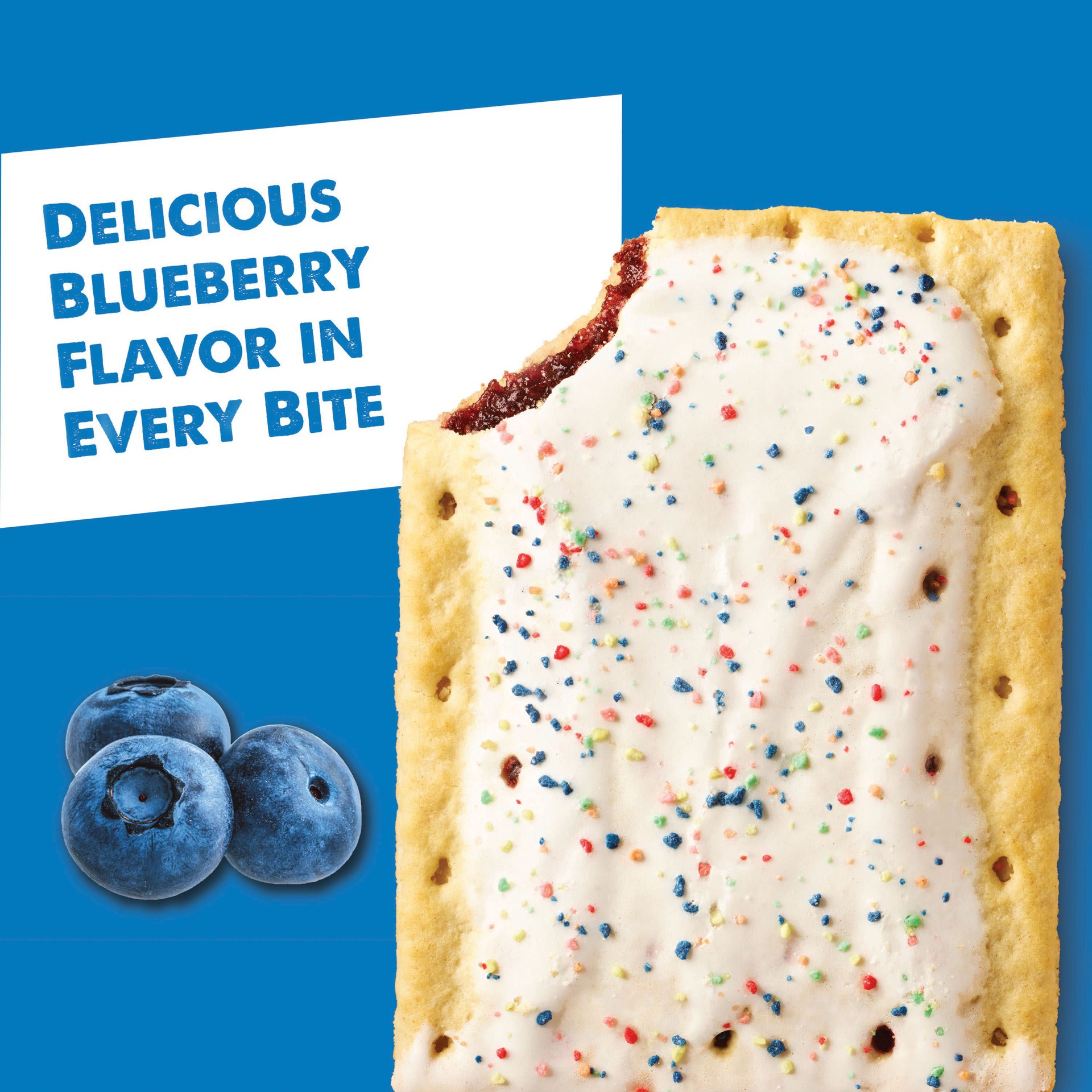 slide 4 of 5, Pop-Tarts Toaster Pastries, Breakfast Foods, Kids Snacks, Frosted Blueberry, 3.3oz Sleeve, 2 Pop-Tarts, 3.3 oz