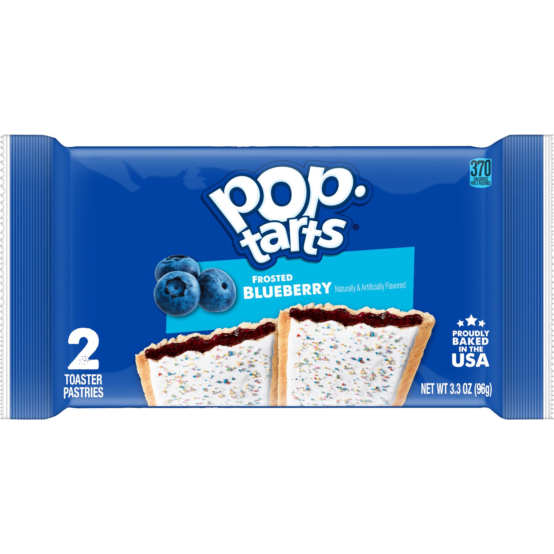 slide 1 of 5, Pop-Tarts Toaster Pastries, Frosted Blueberry, 3.3 oz, 3.3 oz