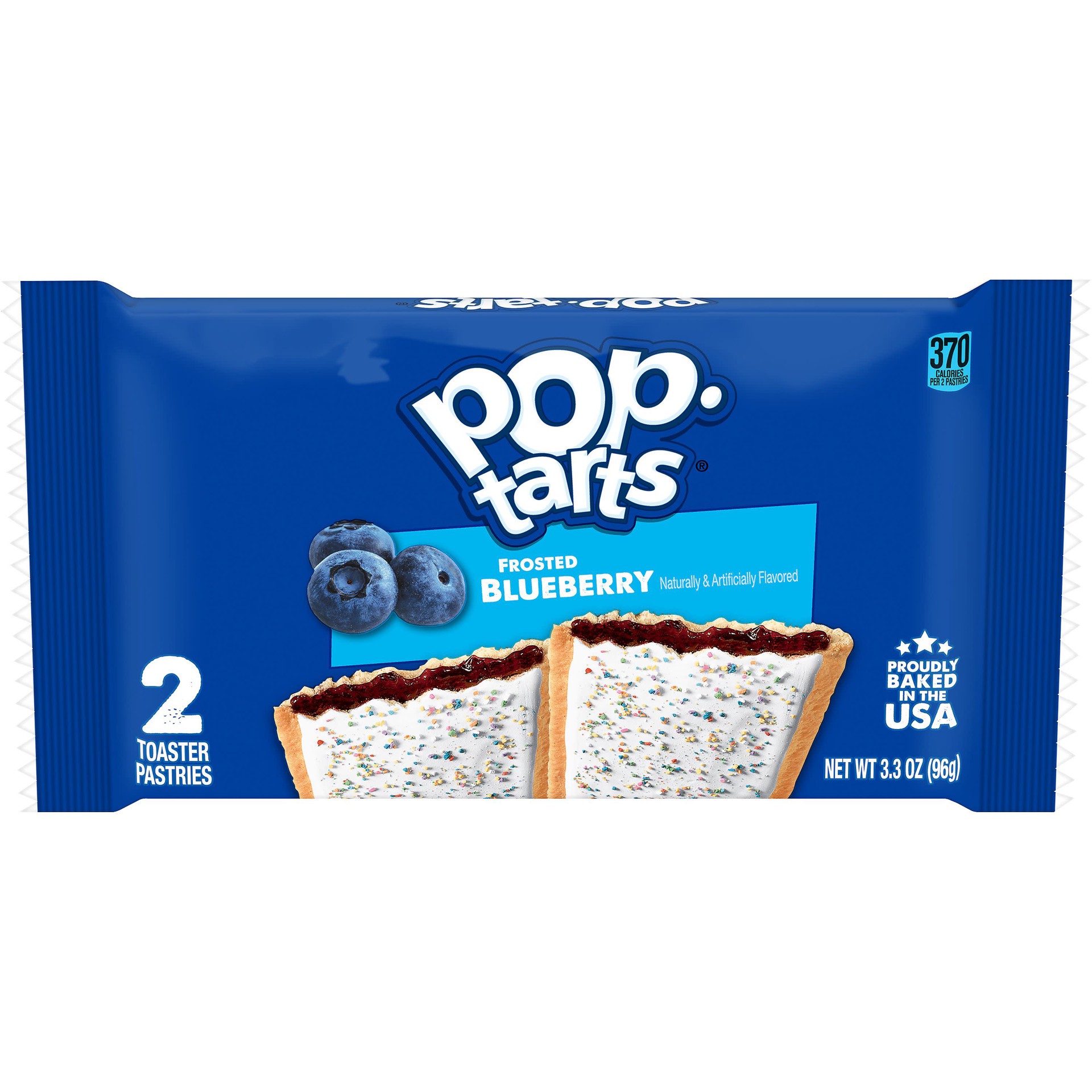 slide 1 of 5, Pop-Tarts Toaster Pastries, Breakfast Foods, Kids Snacks, Frosted Blueberry, 3.3oz Sleeve, 2 Pop-Tarts, 3.3 oz