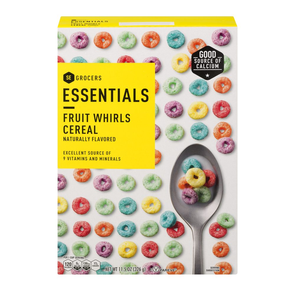 slide 1 of 1, Essentials Fruit Whirls Cereal, 11.5 oz