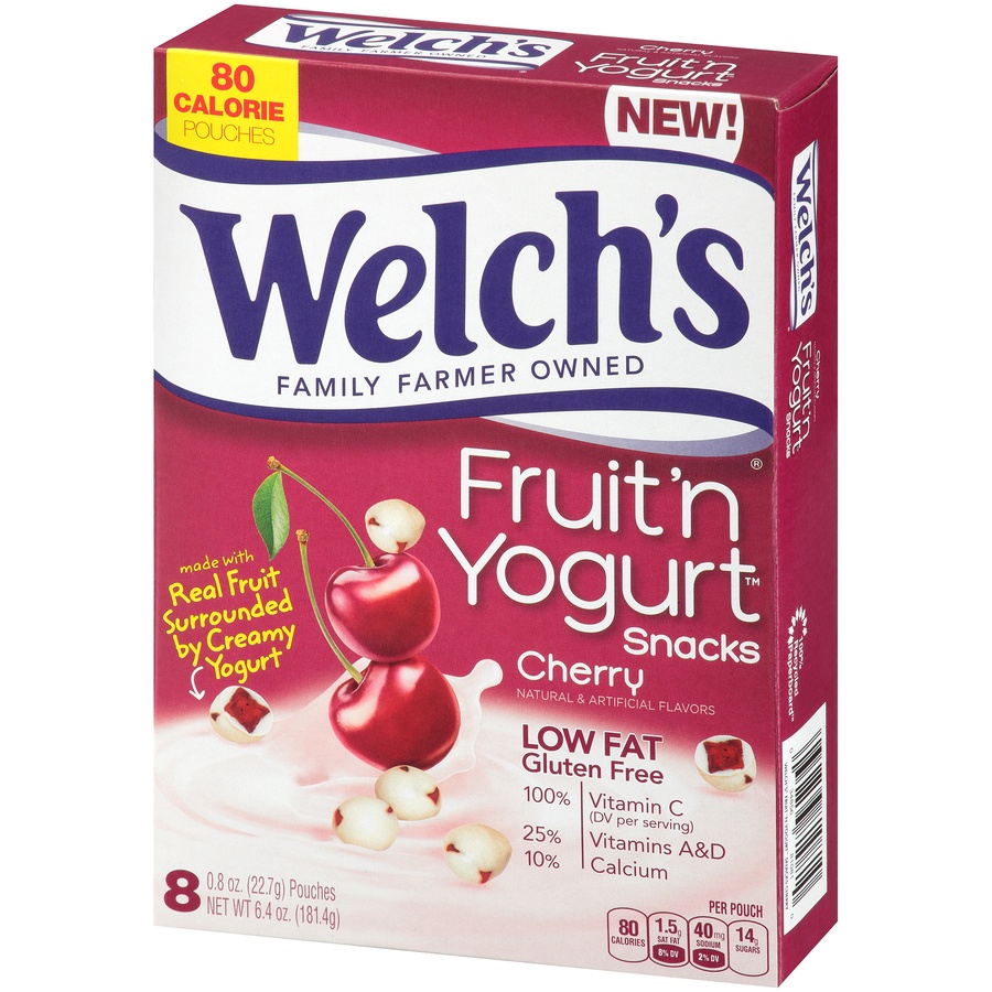 slide 4 of 9, Welch's Cherry Fruit 'n Yogurt Snacks, 8 ct; 0.8 oz