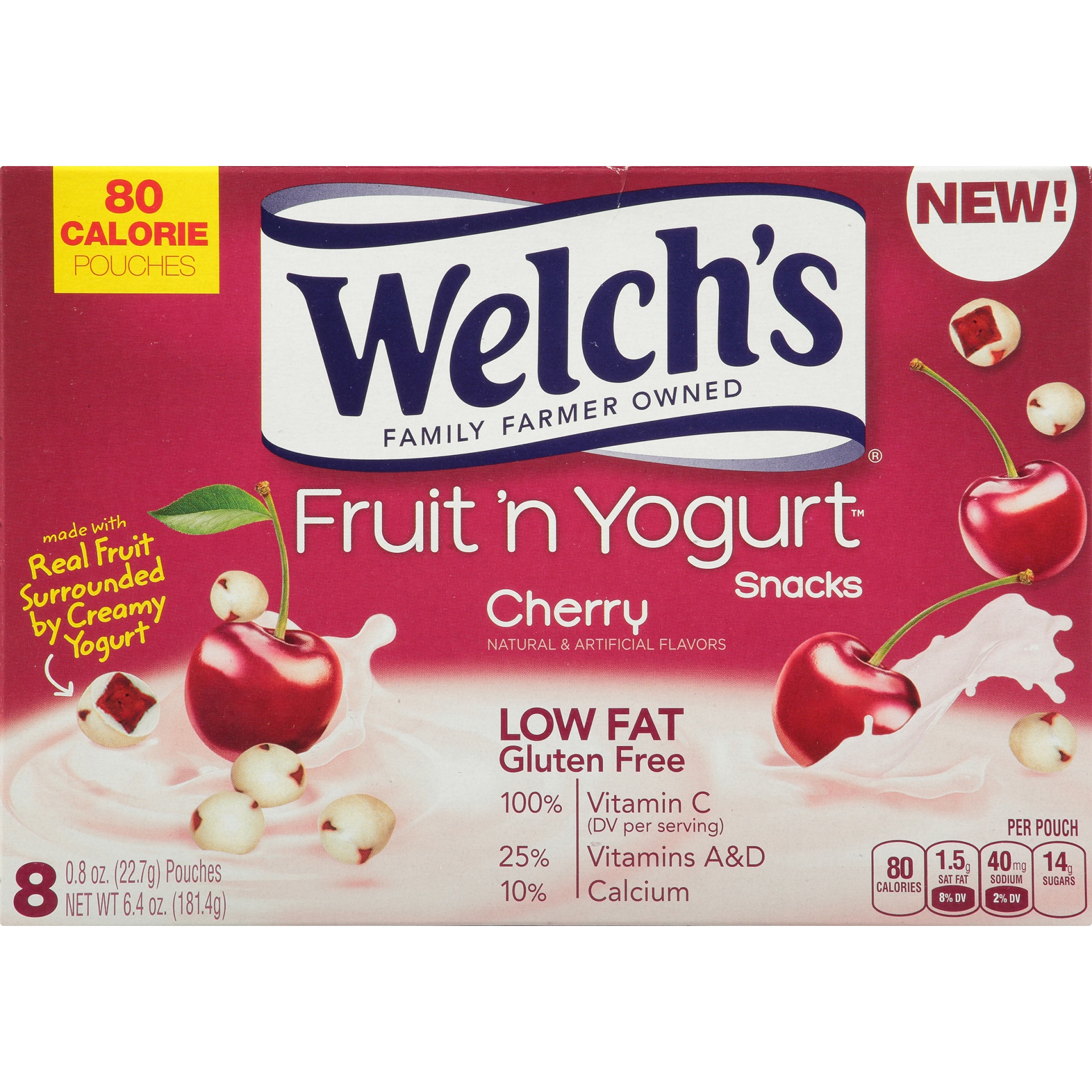 slide 7 of 9, Welch's Cherry Fruit 'n Yogurt Snacks, 8 ct; 0.8 oz