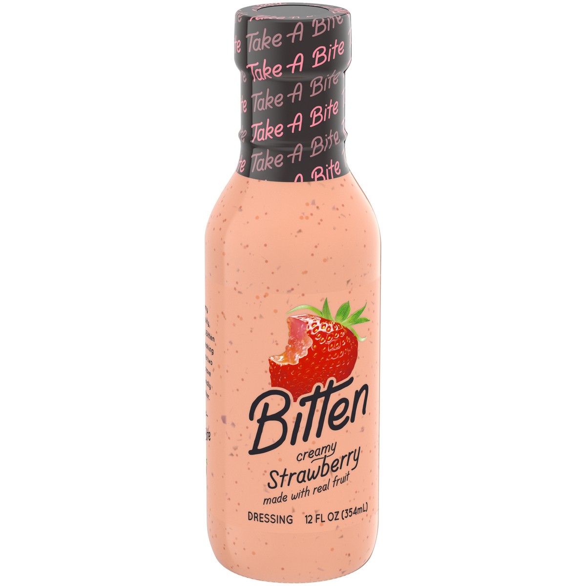 slide 6 of 9, Bitten Creamy Strawberry Dressing with Real Fruit, 12 fl oz Bottle, 12 fl oz