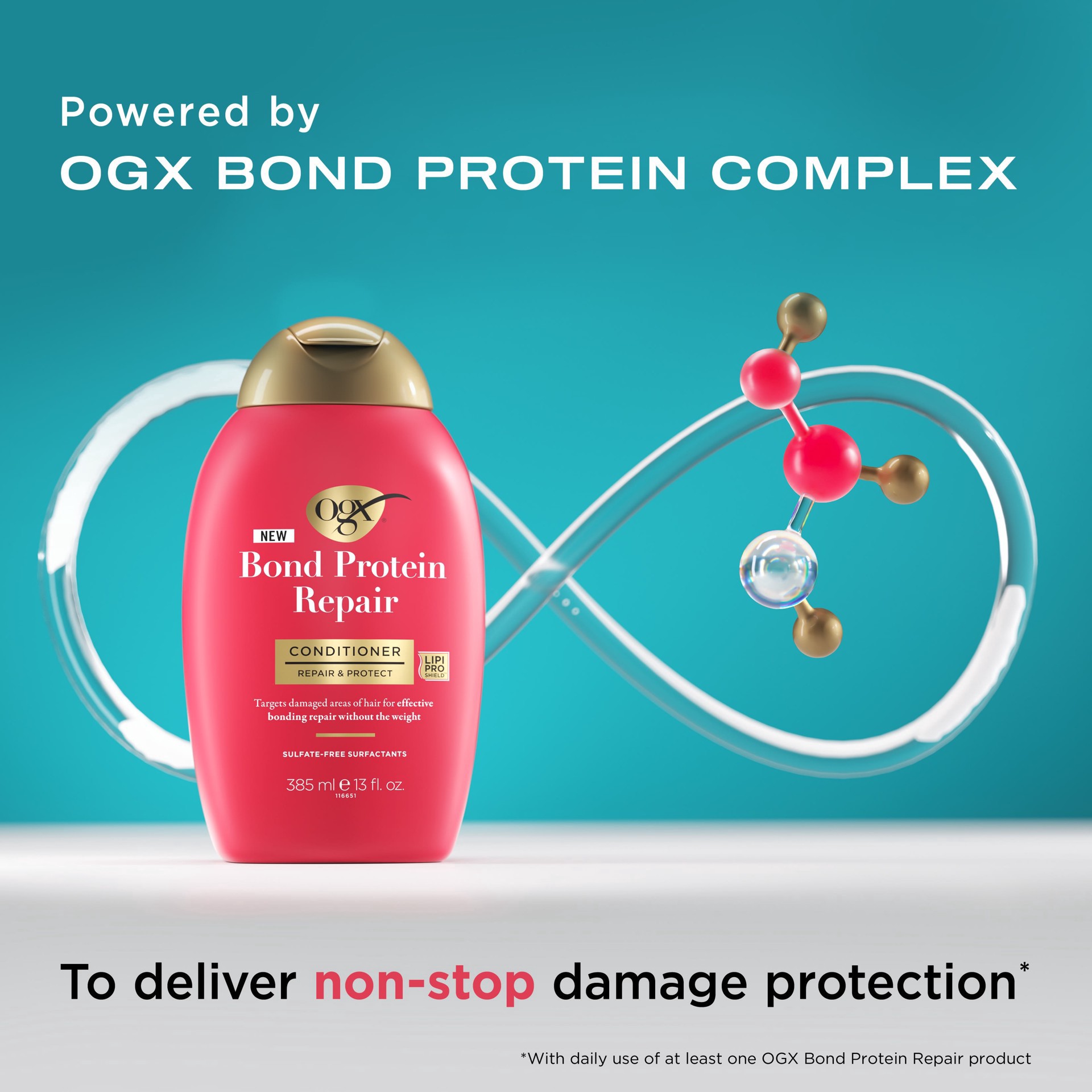 slide 2 of 9, OGX Repair & Protect Bond Protein Repair Hair Conditioner, 13 fl. oz, 13 oz
