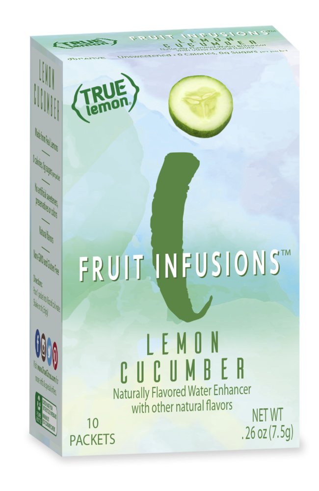 slide 1 of 1, True Citrus True Lemon Fruit Infusions Lemon Cucumber Water Enhancer, 0.26 oz