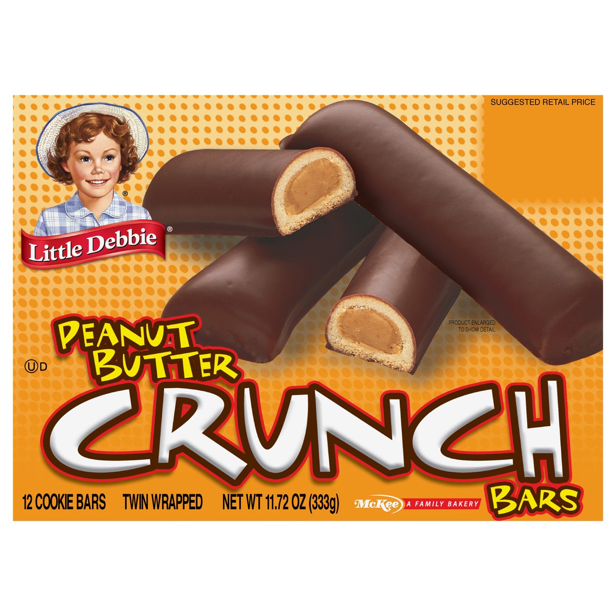 slide 1 of 7, Little Debbie Snack Cakes, Little Debbie Family Pack Peanut Butter Crunch Bars, 12 ct