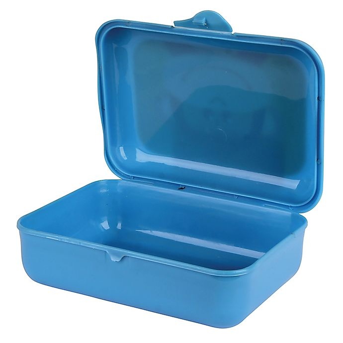 slide 3 of 3, Stephen Joseph Monkey Snack Box - Blue, 64 oz