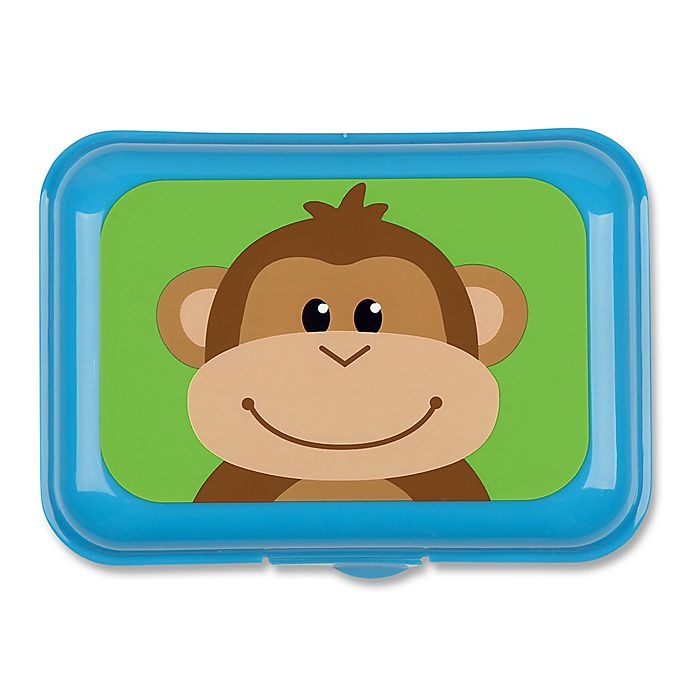 slide 1 of 3, Stephen Joseph Monkey Snack Box - Blue, 64 oz