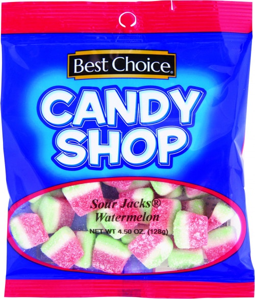 slide 1 of 1, Best Choice Candy Shop Sour Jacks Watermelon, 4.5 oz