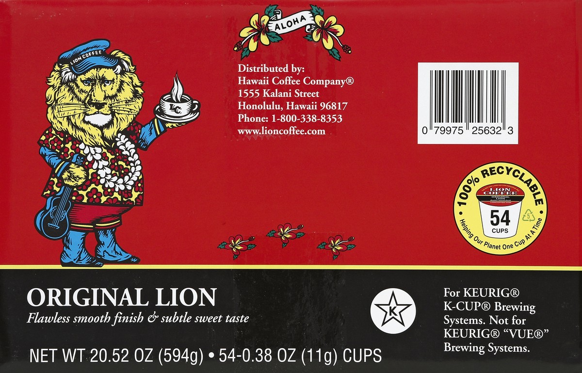 slide 2 of 5, Lion Coffee Kcup Pods Original Roast, 54 ct