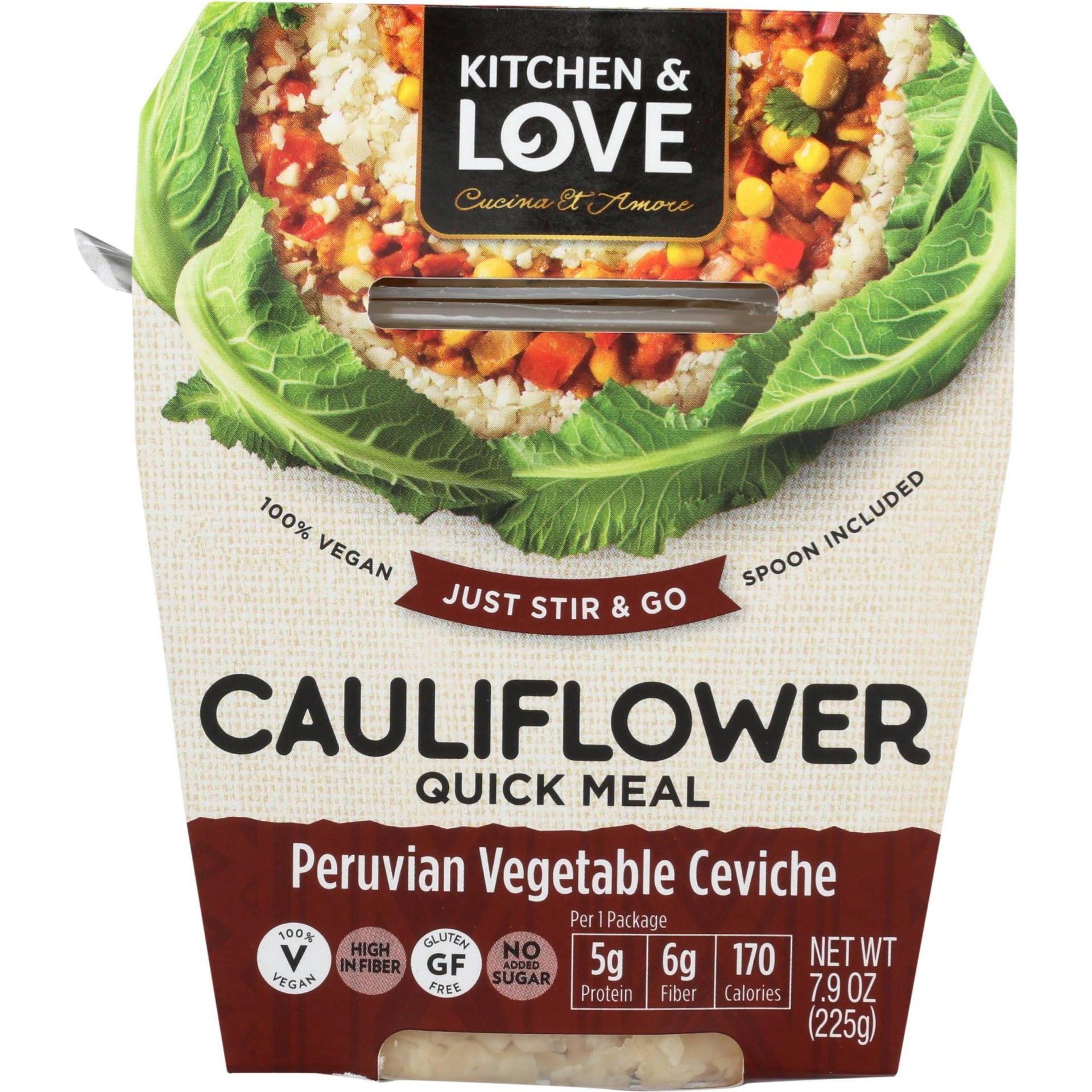 slide 1 of 3, Cucina & Amore Gluten Free and Vegan Cauliflower Peruvian Vegetable Ceviche Quick Meal, 7.9 oz