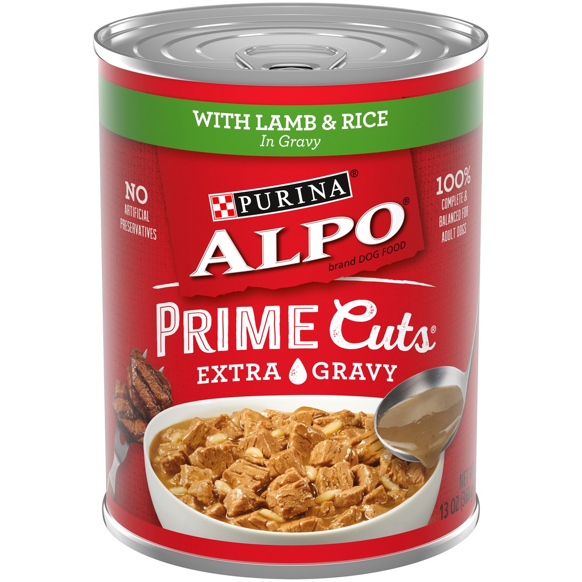 slide 1 of 7, Purina ALPO Gravy Wet Dog Food, Prime Cuts With Lamb - 13 oz. Can, 13 oz