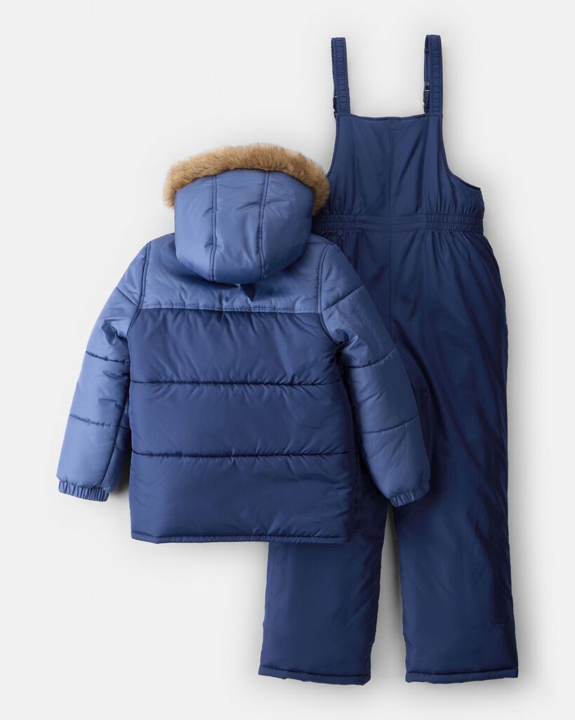 slide 5 of 6, Carter's Carters Boys 2-Piece Hooded Snowsuit Jacket & Bib Set - Navy Navy 6, 2 pc