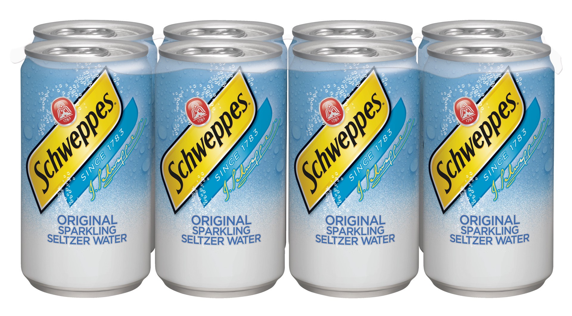 slide 1 of 3, Schweppes Original Sparkling Seltzer Water, 7.5 fl oz cans, 8 pack, 8 ct