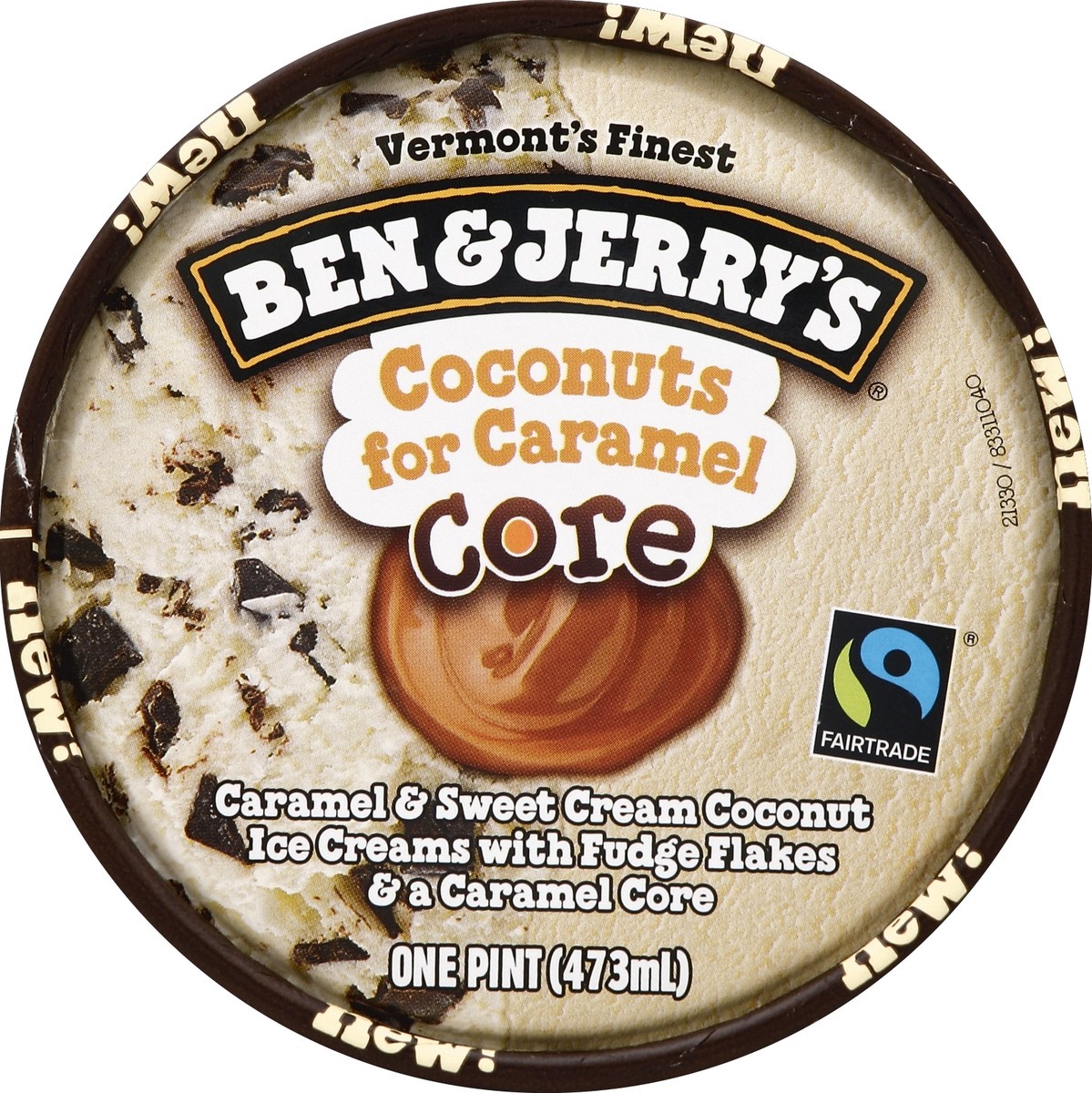 slide 3 of 3, Ben & Jerry's Coconuts For Caramel Core Ice Cream, 16 oz