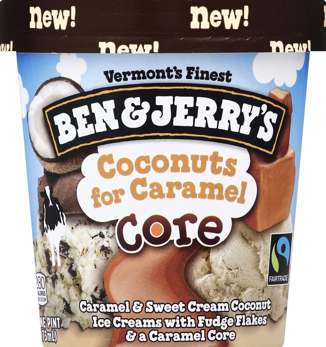 slide 2 of 3, Ben & Jerry's Coconuts For Caramel Core Ice Cream, 16 oz